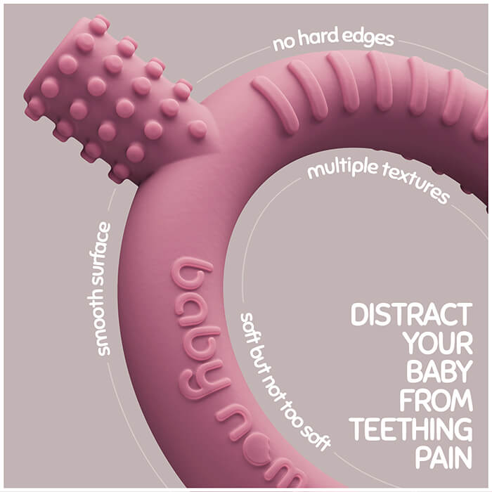 'The Gnaw-some Nibbler' - Baby Teething Ring in Berry