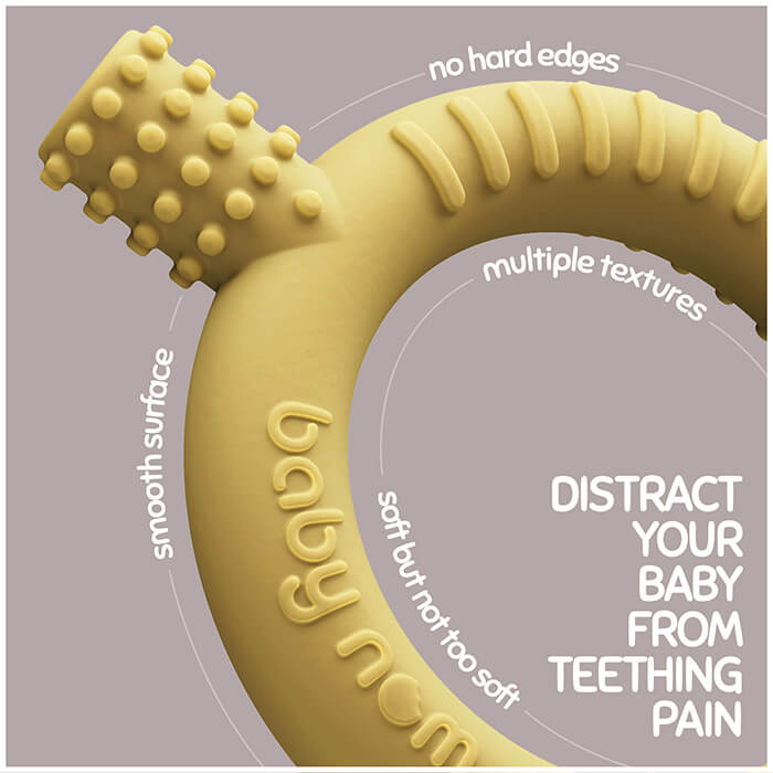 'The Gnaw-some Nibbler' - Baby Teething Ring in Mustard