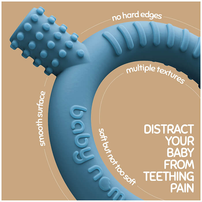 'The Gnaw-some Nibbler' - Baby Teething Ring in Ocean