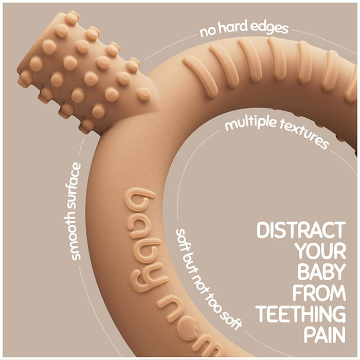 'The Gnaw-some Nibbler' - Baby Teething Ring in Sand