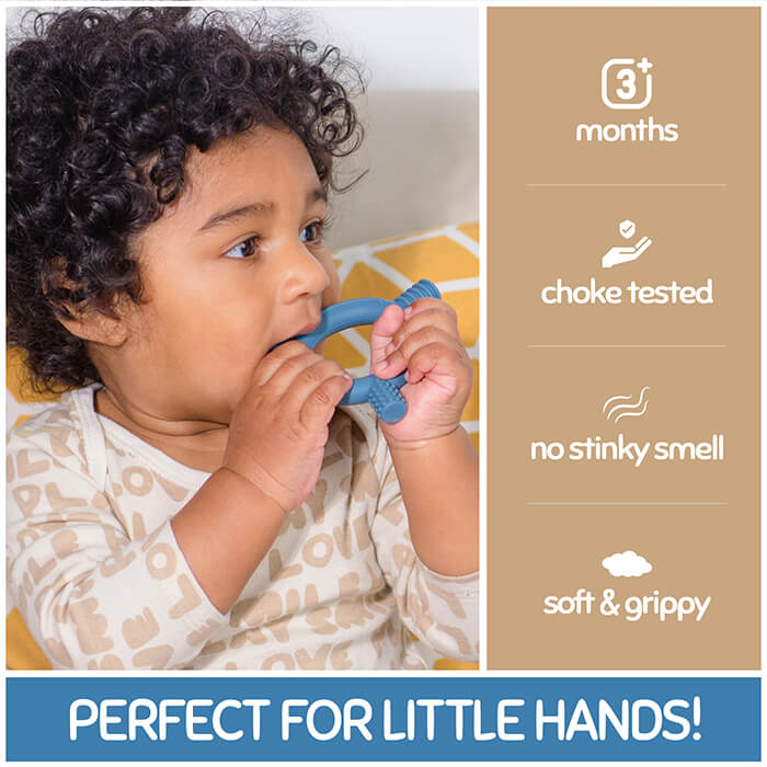 'The Gnaw-some Nibbler' - Baby Teething Ring in Ocean