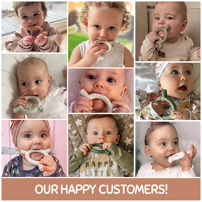 'The Gnaw-some Nibbler' - Baby Teething Ring in Sand
