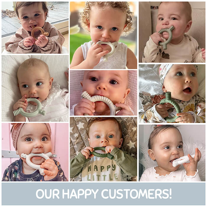 'The Gnaw-some Nibbler' - Baby Teething Ring in Cream