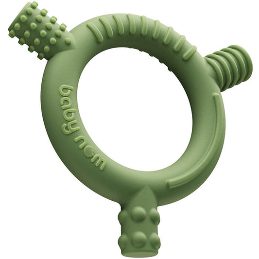 'The Gnaw-some Nibbler' - Baby Teething Ring in Olive