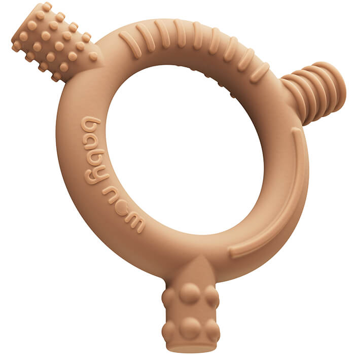 The Gnaw-some Nibbler' Baby Teething Ring in Sand – Nombear