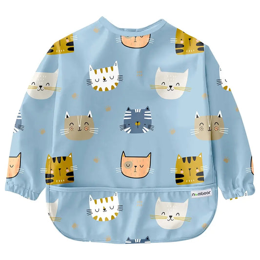 'Cats' Baby Feeding Bib with Long Sleeves