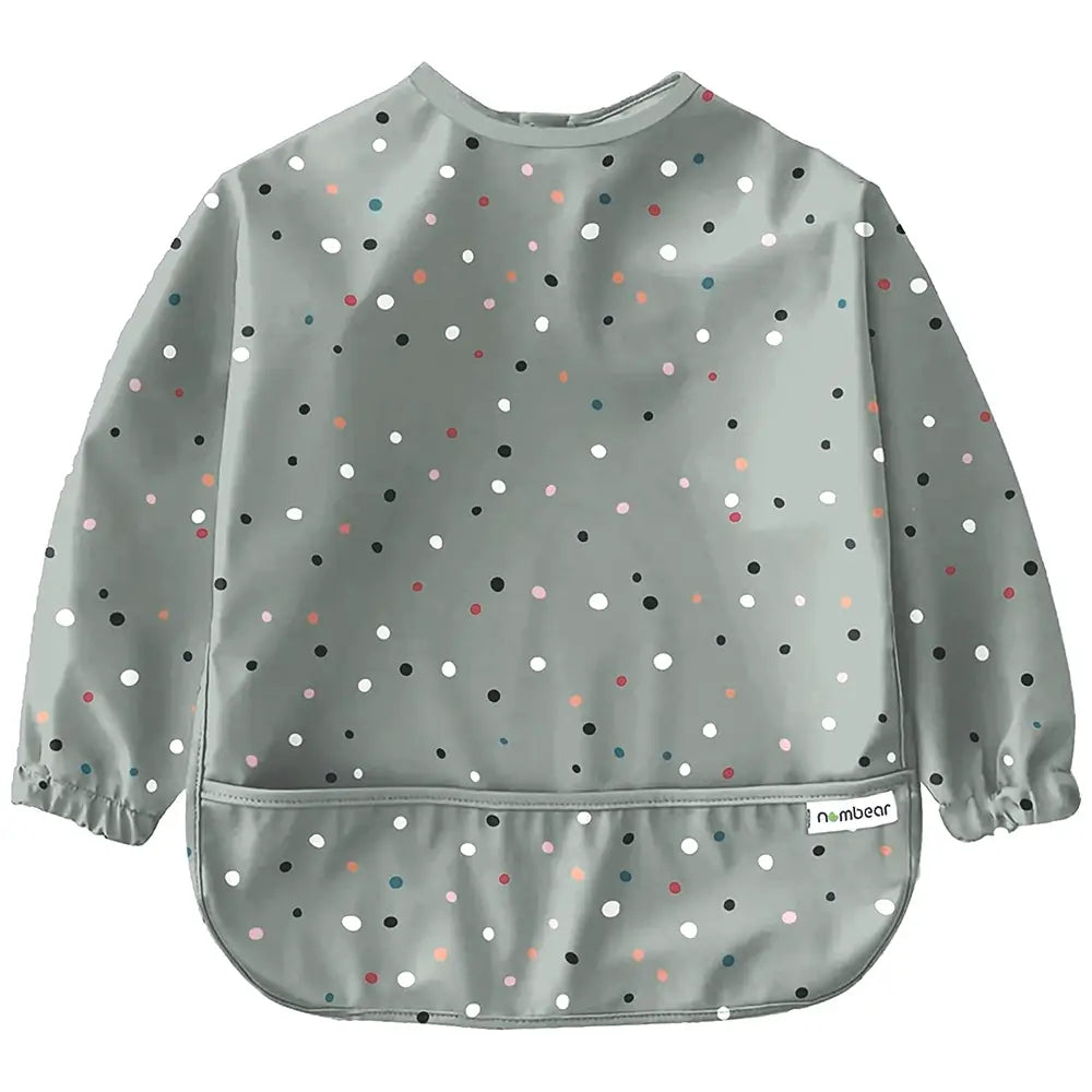 Green Confetti Feeding Bib with Long Sleeves