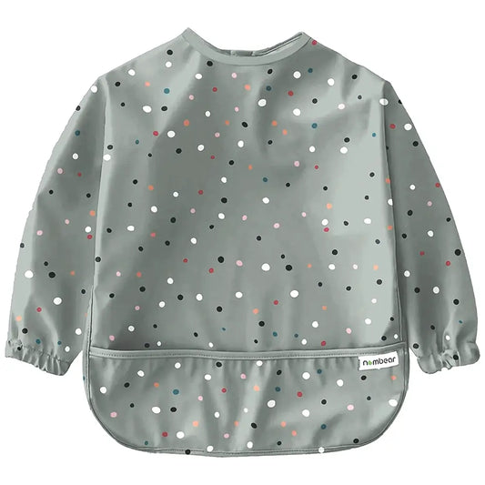 Green Confetti Feeding Bib with Long Sleeves