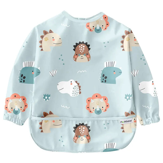 'Dinos' Baby Feeding Bib with Long Sleeves
