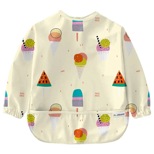 'Ice Cream' Feeding Bib with Long Sleeves