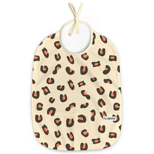 Necktie Baby Bib in Leopard Print Design.