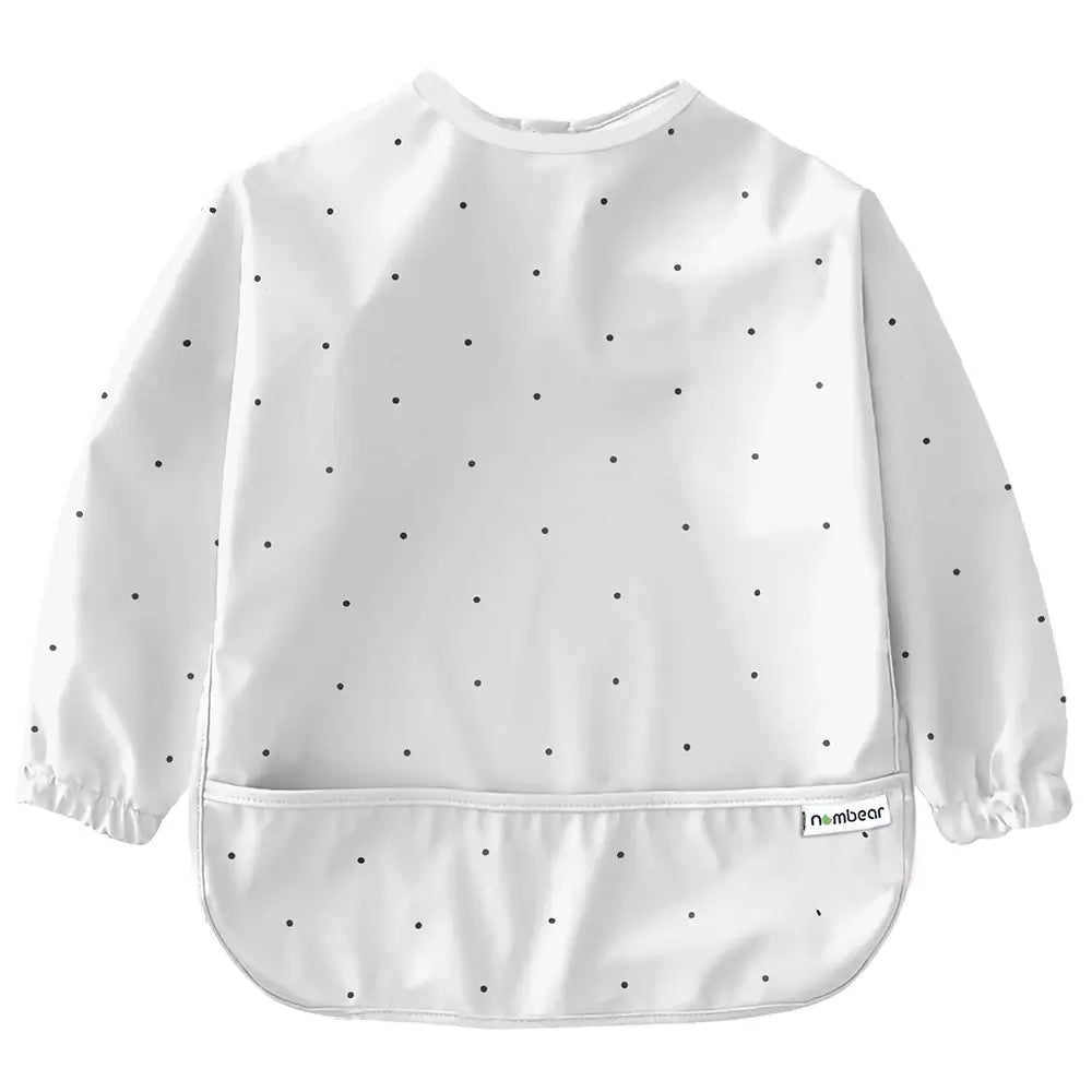 Bavaglino con maniche a pois grigio chiaro