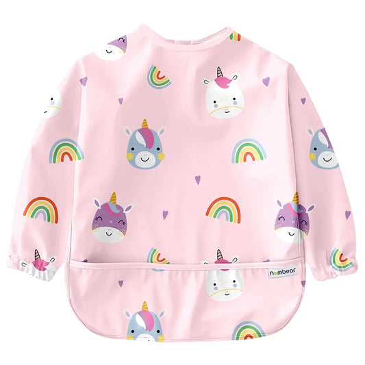 'Unicorns' Baby Feeding Bib with Long Sleeves