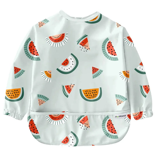 'Watermelons' Baby Feeding Bib with Long Sleeves
