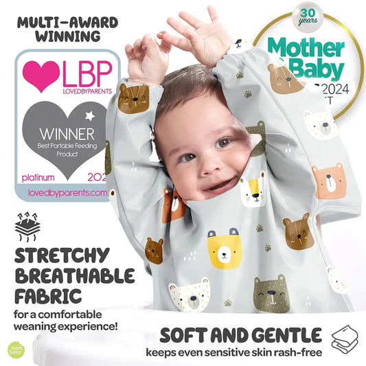 Baby Weaning Bib LovedByParents and Mother & Baby Award Winner, Teddy Bear Design