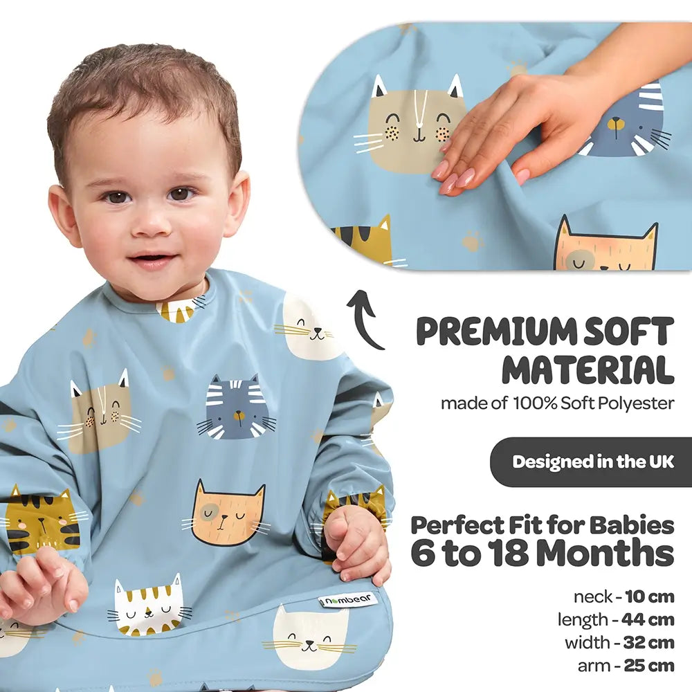 Premium Soft Material, Made of 100% Soft Polyester. Designed in the UK. Kittens Design Baby Bib