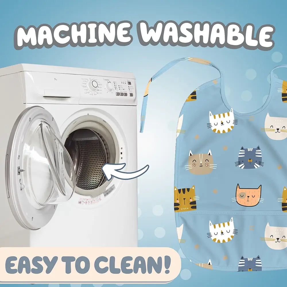 Cats Design Baby Bib. Machine Washable, Easy to Clean.