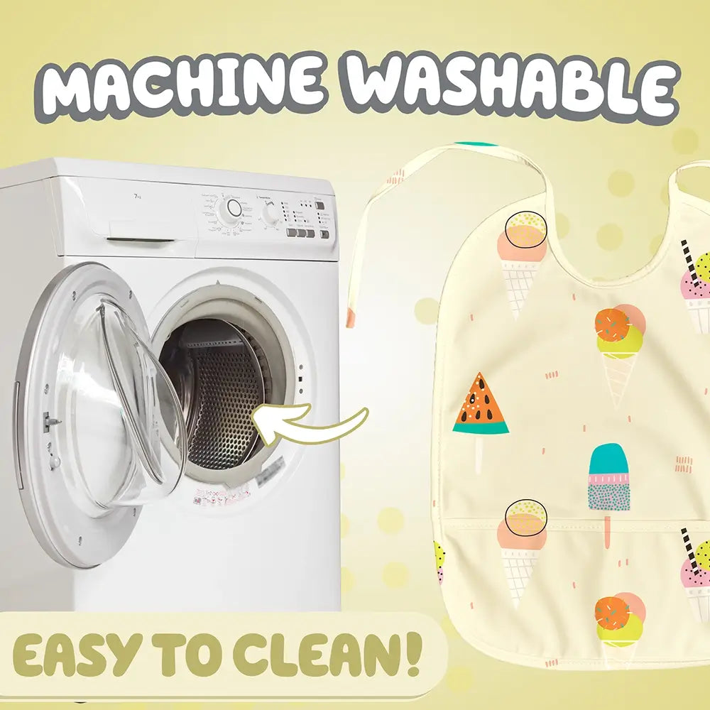 Ice Lolly Design Baby Bib. Machine Washable, Easy to Clean.