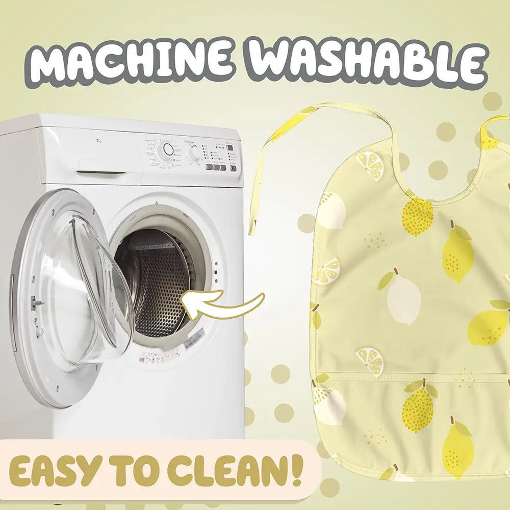 Lemons and Limes Design Baby Bib. Machine Washable, Easy to Clean.
